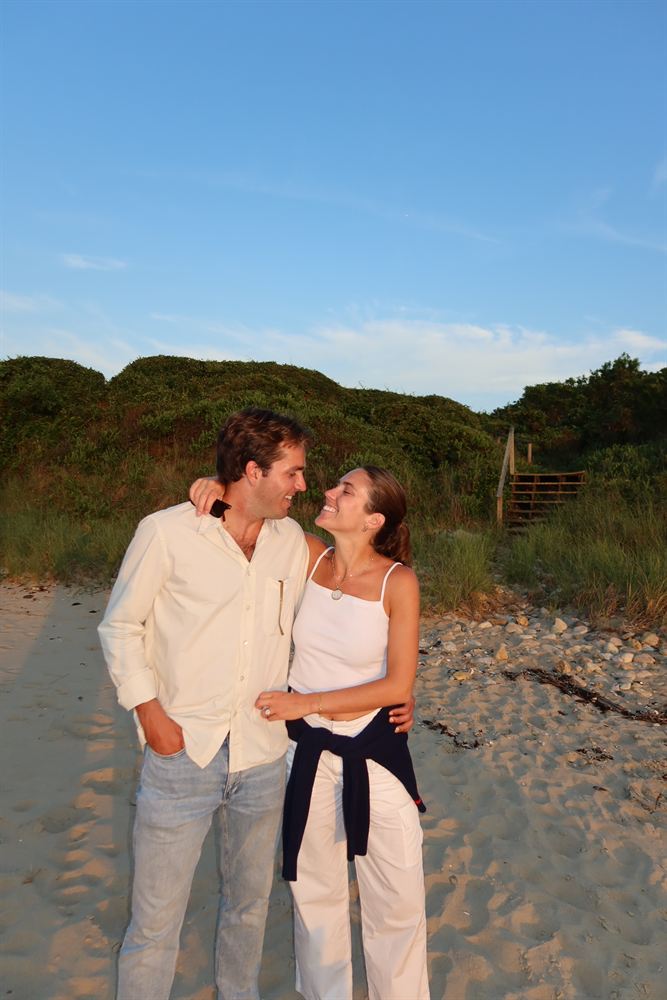 On the beach at sunset